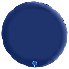 Stor Rund Folieballon Satin Navy Blå