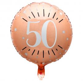 50 Års Folieballon Birthday Party Rosaguld
