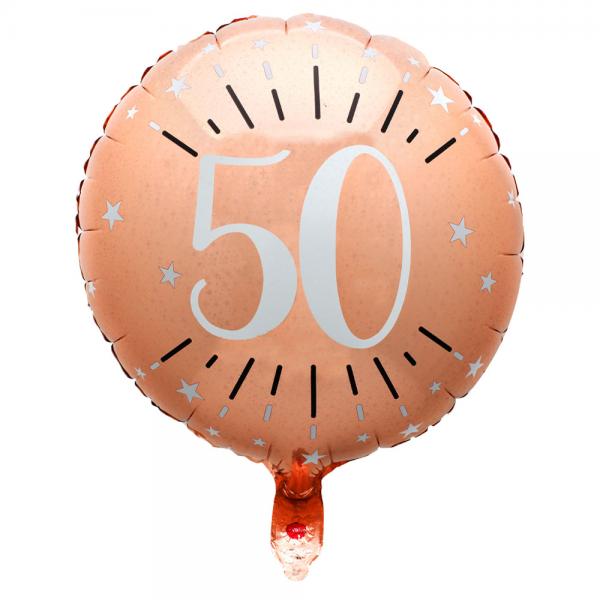 50 rs Folieballon Birthday Party Rosaguld