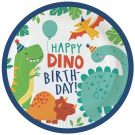 Paptallerkener Happy Dino Birthday
