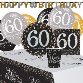 60-års Fødselsdagsfest Sparkling Celebration Kit 8 Pers