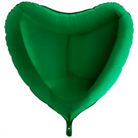 Folieballon Hjerte Mørkegrøn