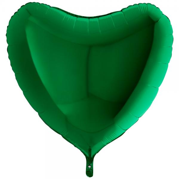 Folieballon Hjerte Mrkegrn