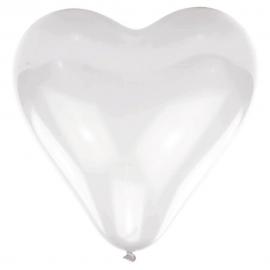 Hjerteformede Latexballoner Hvide