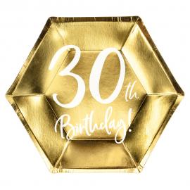 30th Birthday Tallerkener Små Guld