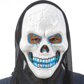 Kranie LED-maske med Hætte Blå