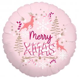 Merry Christmas Folieballon Pink