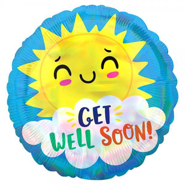 Folieballon med tekst Get Well Soon