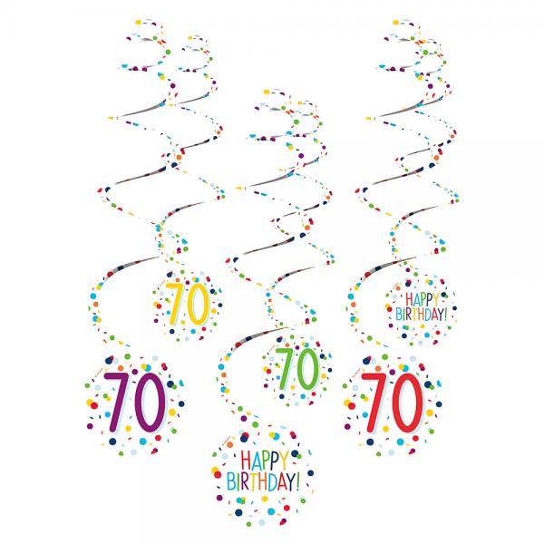 Hngende Swirls 70 r Confetti Birthday