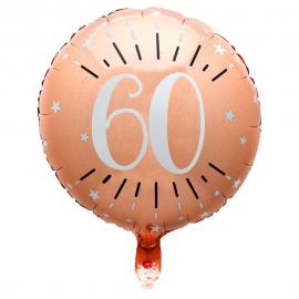 60 Års Folieballon Birthday Party Rosaguld