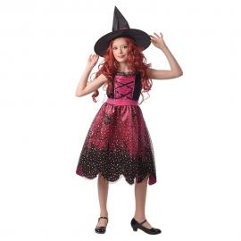 Pink Witch Børnekostume 134-140