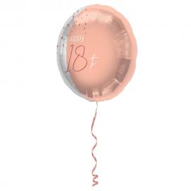 Happy 18th Folieballon Lyserød