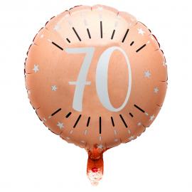 70 Års Folieballon Birthday Party Rosaguld
