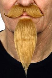 Handlebar and Chin Puff Overskæg Mørkeblond