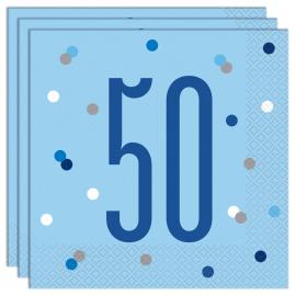 50 Års Servietter Blå
