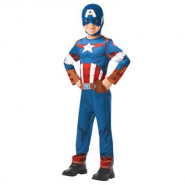 Captain America Børnekostume Large
