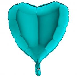 Folieballon Hjerte Tiffany Blå