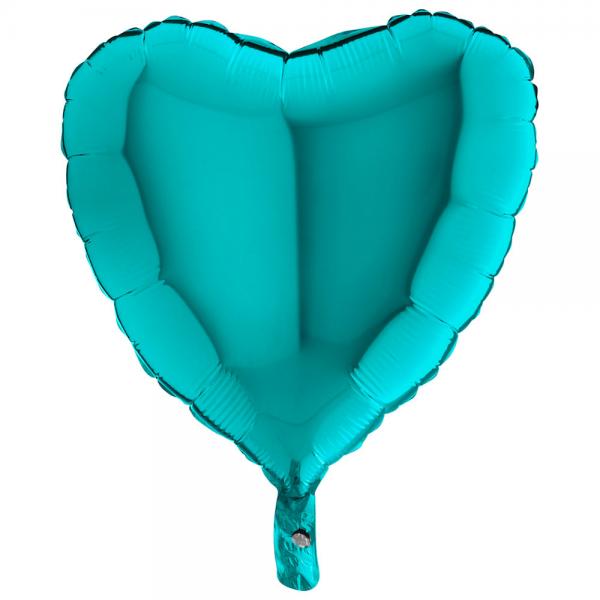 Folieballon Hjerte Tiffany Bl