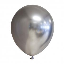 Chrome Miniballoner Sølv 100-pak