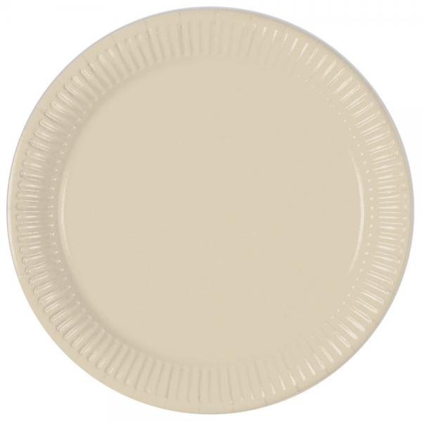 Cream Paptallerkener Solid Color