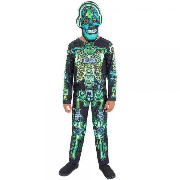 Glow in the Dark Tech Skeletkostume Brn