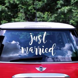 Just Married Bil Stickers