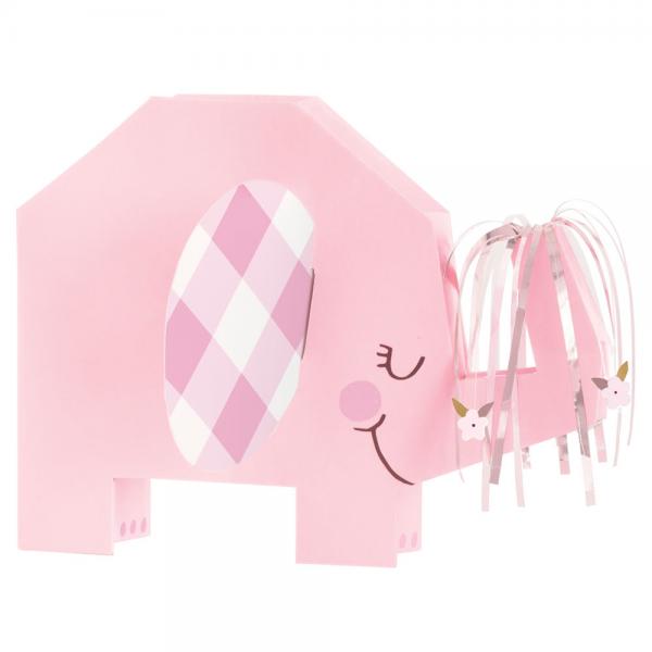 Babyshower Bordpynt Udfoldelig Elefant Pink