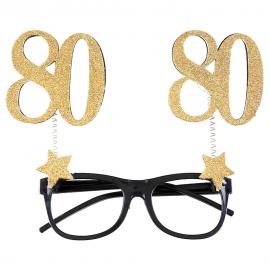80 År Briller Glitter Guld