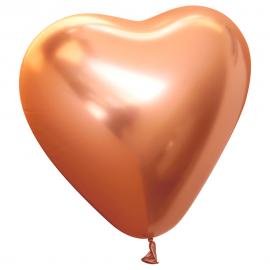 Hjerteballoner Chrome Kobber