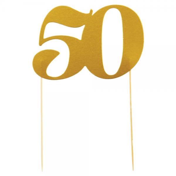 Cake Topper Guld 50