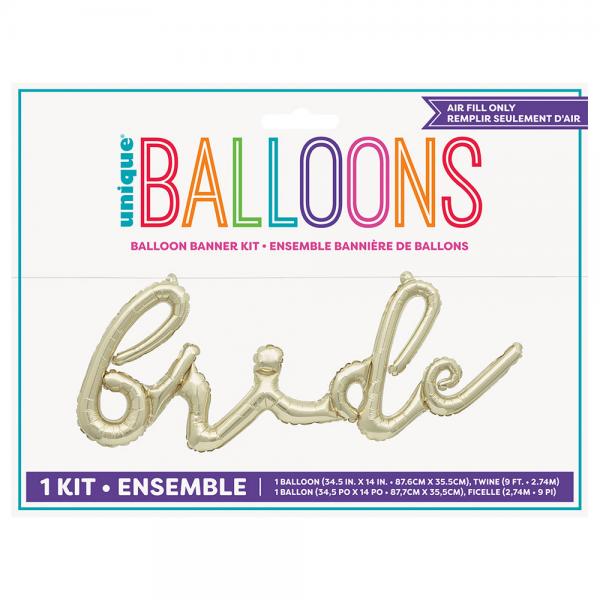 Ballon Banner Bride Metallic Guld