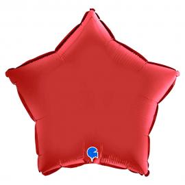 Folieballon Stjerne Satin Rød