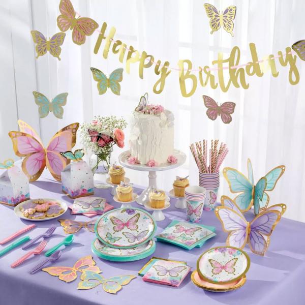 Shimmering Butterfly Guirlande Happy Birthday