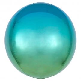Folieballon Orbz Ombre Blå /Grøn