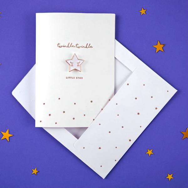 Twinkle Twinkle Little Star Kort med Broche