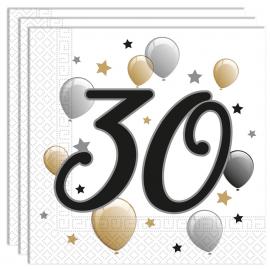 Milestone Happy Birthday 30 Års Servietter