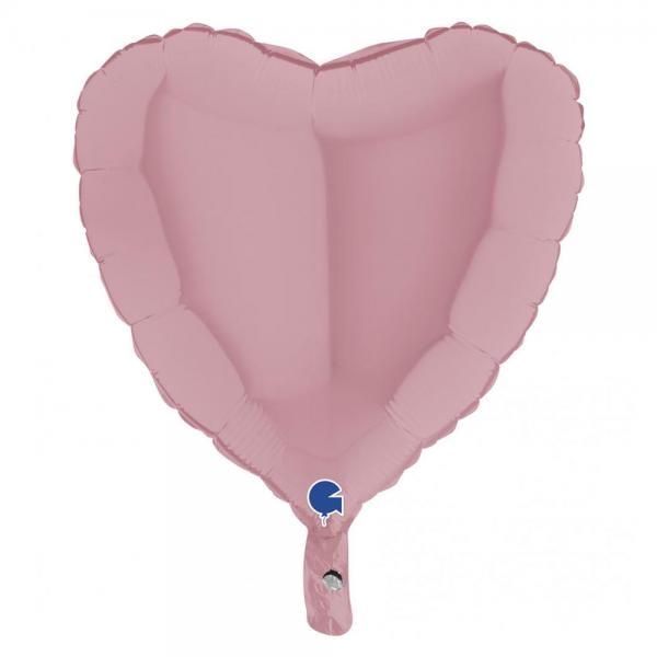 Hjerteballon Mat Pastel Pink 46 cm
