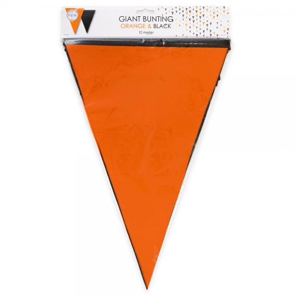 Sort/Orange Flagguirlande Stor