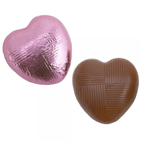 Chokoladehjerter i Pink Folie 1kg
