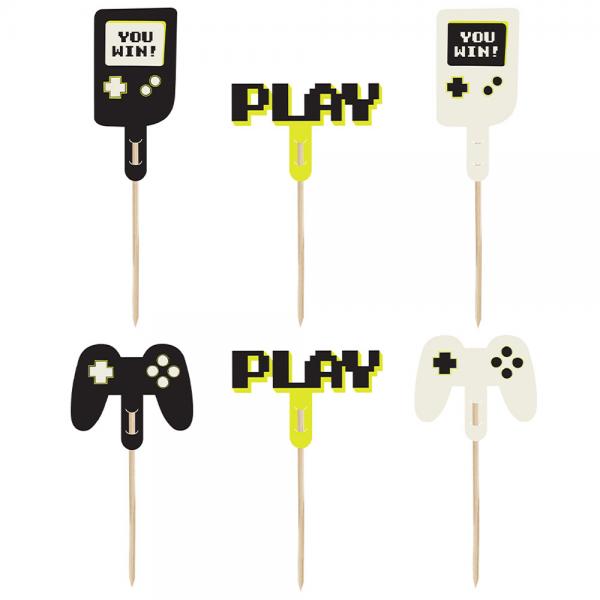 Cake Toppers Gamer 6-pak