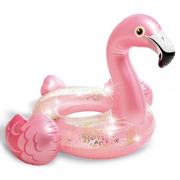 Glitrende Oppustelig Flamingo Badering