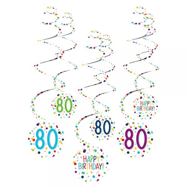 Hngende Swirls 80 r Confetti Birthday