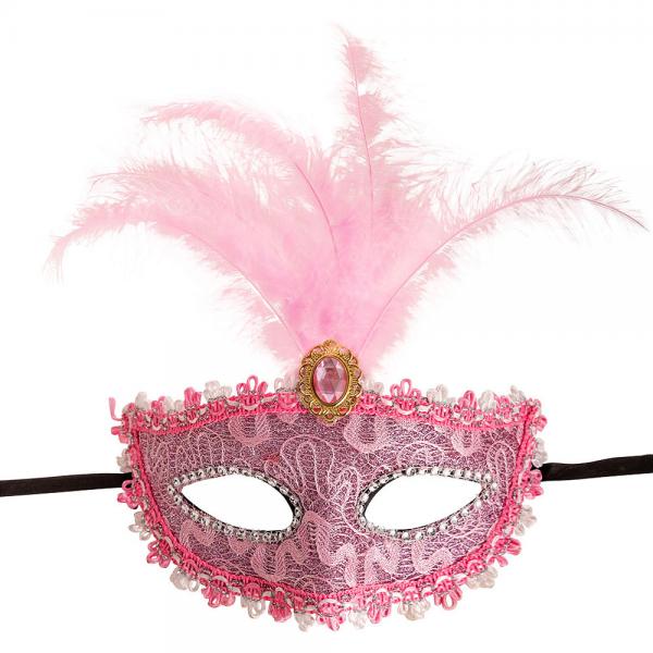 Venetiansk jenmaske Damast Pink