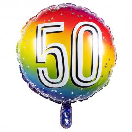 Folieballon Regnbue 50 år