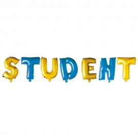 "Student" Bogstavballoner Blå/Gul