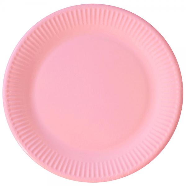 Pink Paptallerkener Solid Color