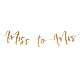 Miss To Mrs Banner Metallic Rosaguld