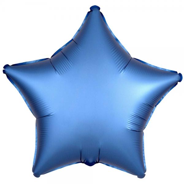 Folieballon Stjerne Azure Bl Satinluxe