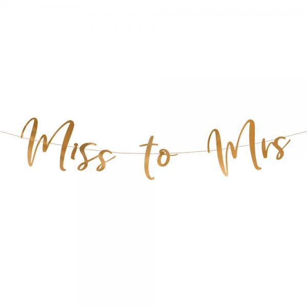 Miss To Mrs Banner Metallic Rosaguld