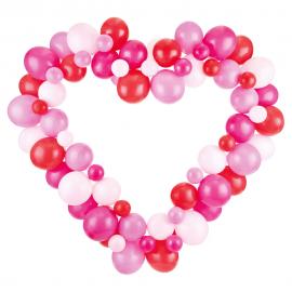 Ballonguirlande Hjerte Pink & Rød